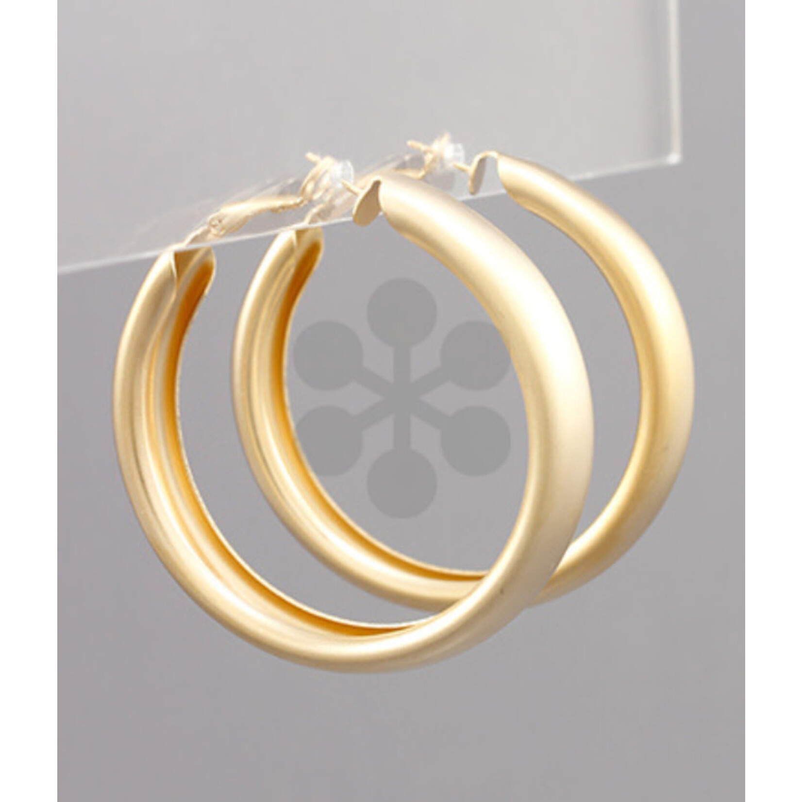 Thick Hoops-Matte Gold