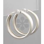 Thick Hoops-Matte Silver