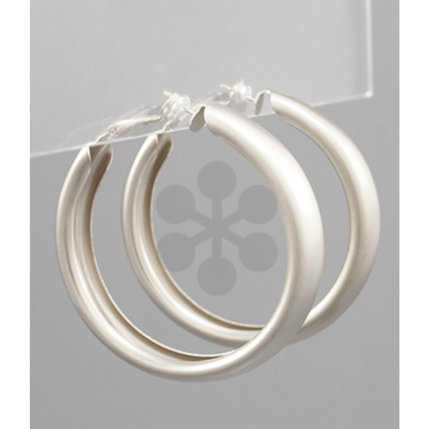 Thick Hoops-Matte Silver