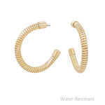 Omega Textured Hoops-Gold