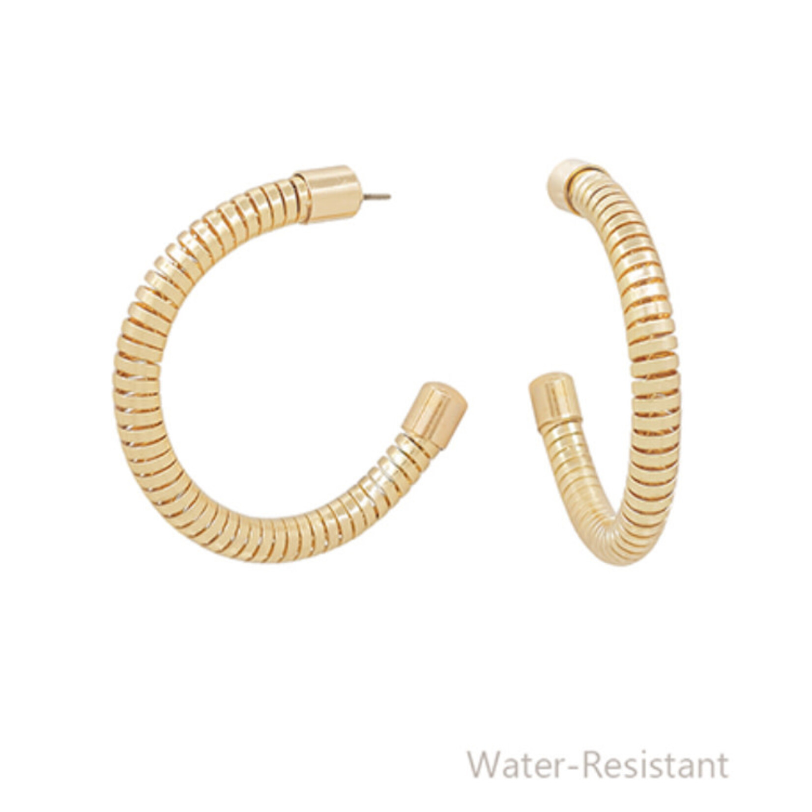 Omega Textured Hoops-Gold