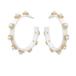Pearl Station Acrylic Hoops-White