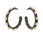 Pearl Station Acrylic Hoops-Black