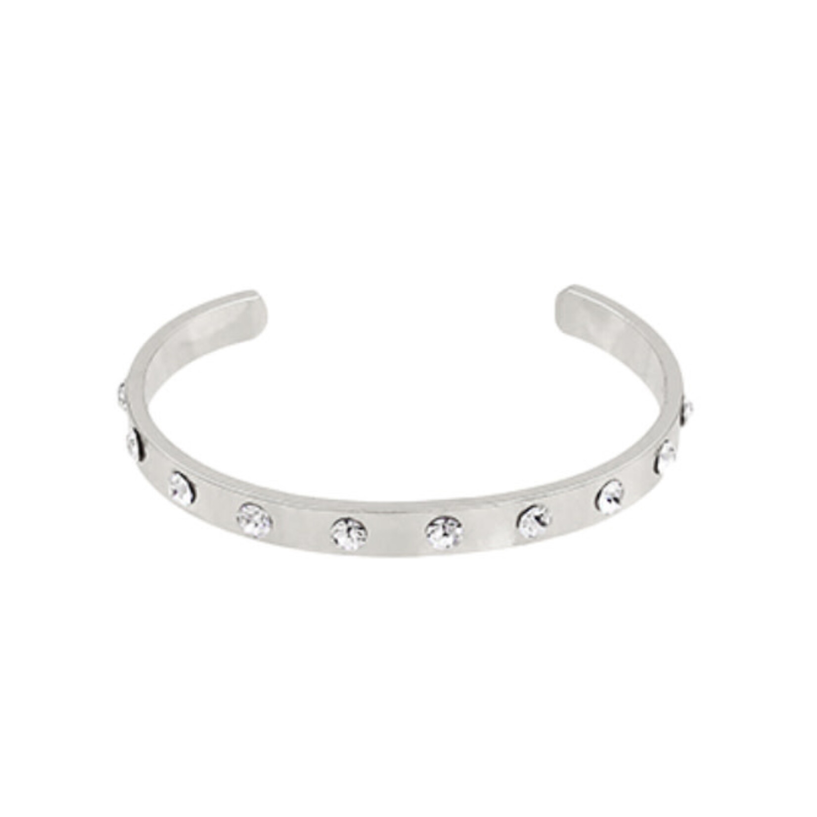 CZ Cuff Bracelet-Silver