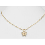 Gold Link Chain with Butterfly Charm