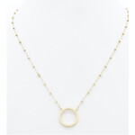 Gold Round Charm Necklace