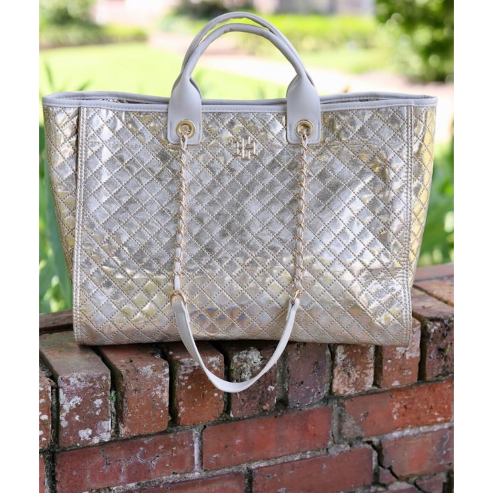 Caroline Hill Melissa Tote Bag- Champagne Pop