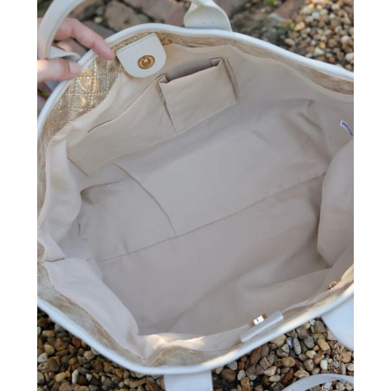 Caroline Hill Melissa Tote Bag- Champagne Pop