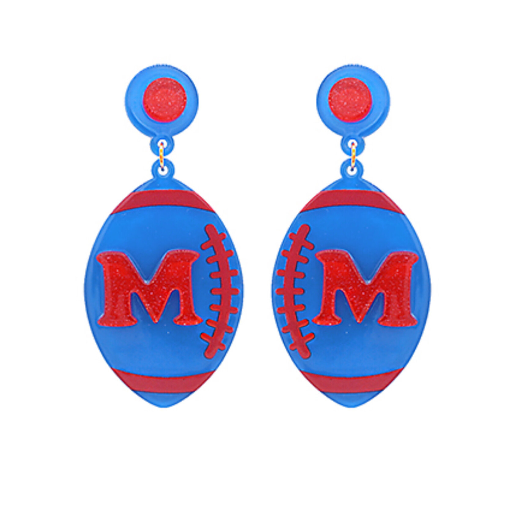 Ole Miss Acrylic Football Earrings