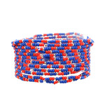 Beaded Game Day Bracelet Set-Red/Blue