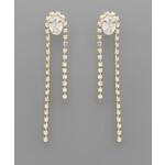 Solitare Row Earrings-Gold