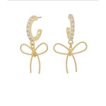 Pave Hoops with Gold Bow