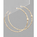 Gold Hoops With Solitare CZ