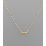 CZ 5 Stone Bar Necklace