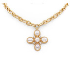 Pearl & CZ Cross Necklace