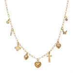 Heart, Cross, Clover Charm Necklace