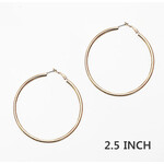 Worn Gold Hoop Earrings-2.5 inch