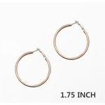 Worn Gold Hoop Earrings-1.75 inch