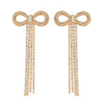 CZ Pave Bow Earrings-Gold