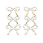 Pearl 3 Bow Earrings