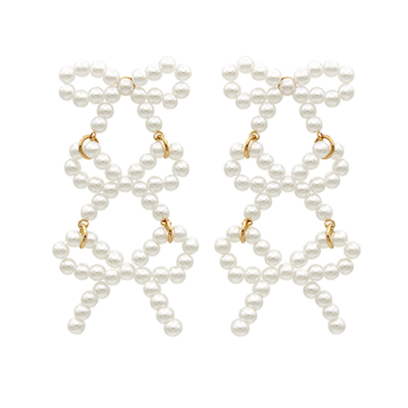 Pearl 3 Bow Earrings