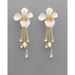 Flower Jeweled Drop Earrings