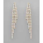 Multi CZ Row Drop Earrings- Gold