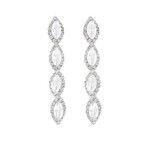 4 Marquise Drop Earrings-Silver