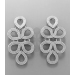 Teardrop Chandelier Earrings-Silver