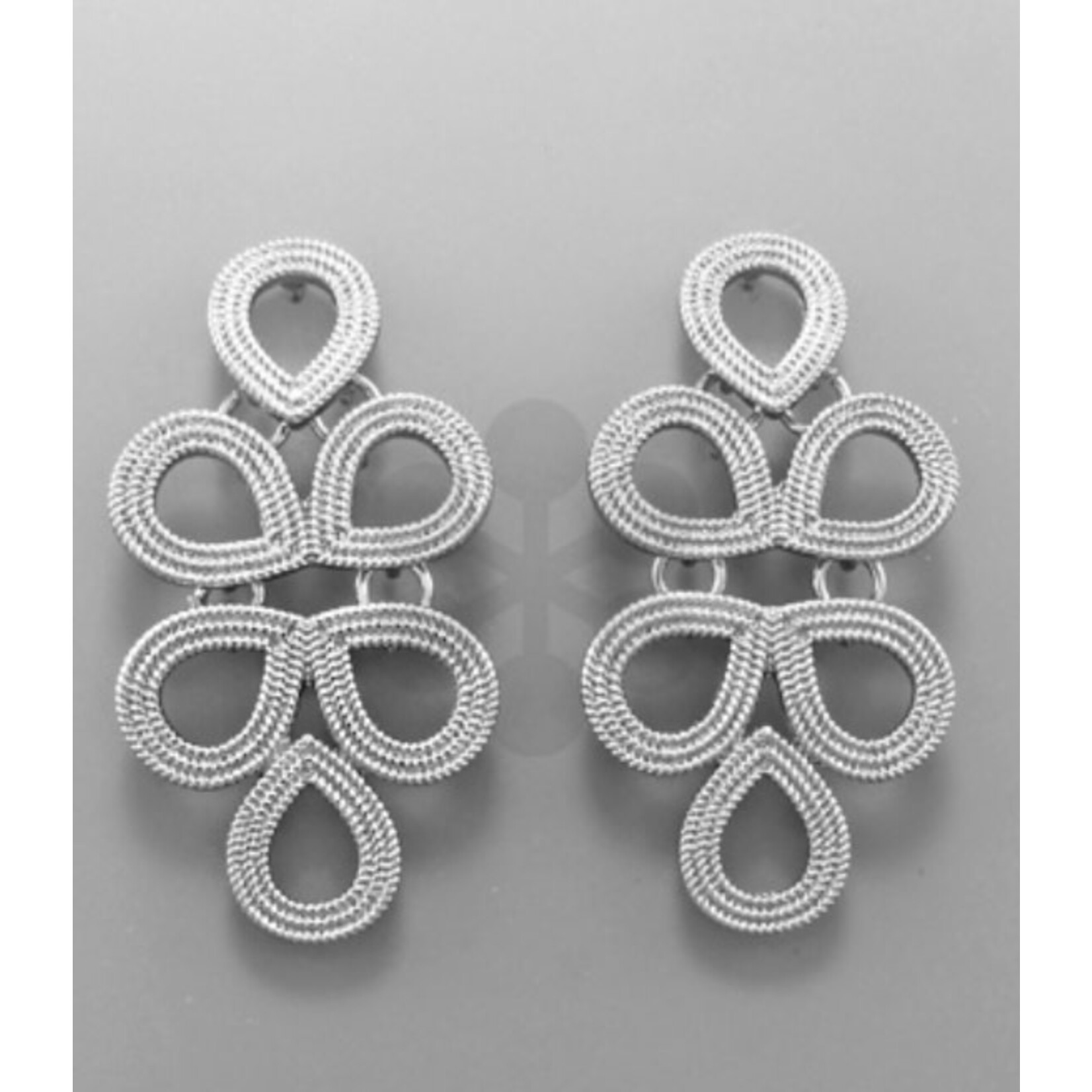Teardrop Chandelier Earrings-Silver
