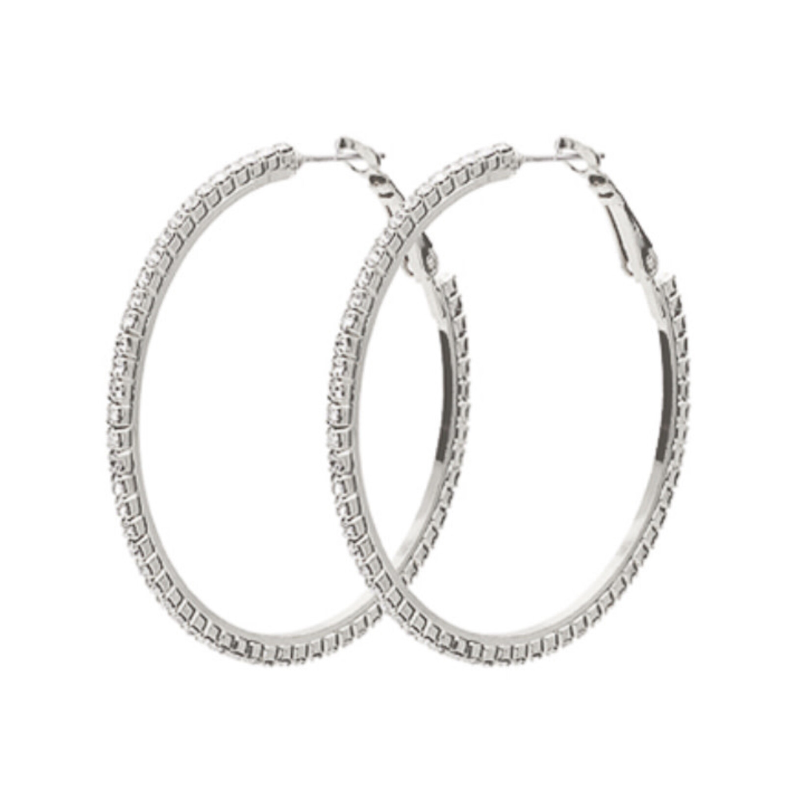 Memory Wire 50mm CZ Hoops-Silver