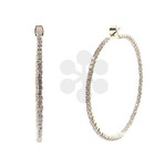 50mm Memory Wire CZ Hoops-Gold
