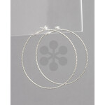 50mm Textured Hoops- Silver