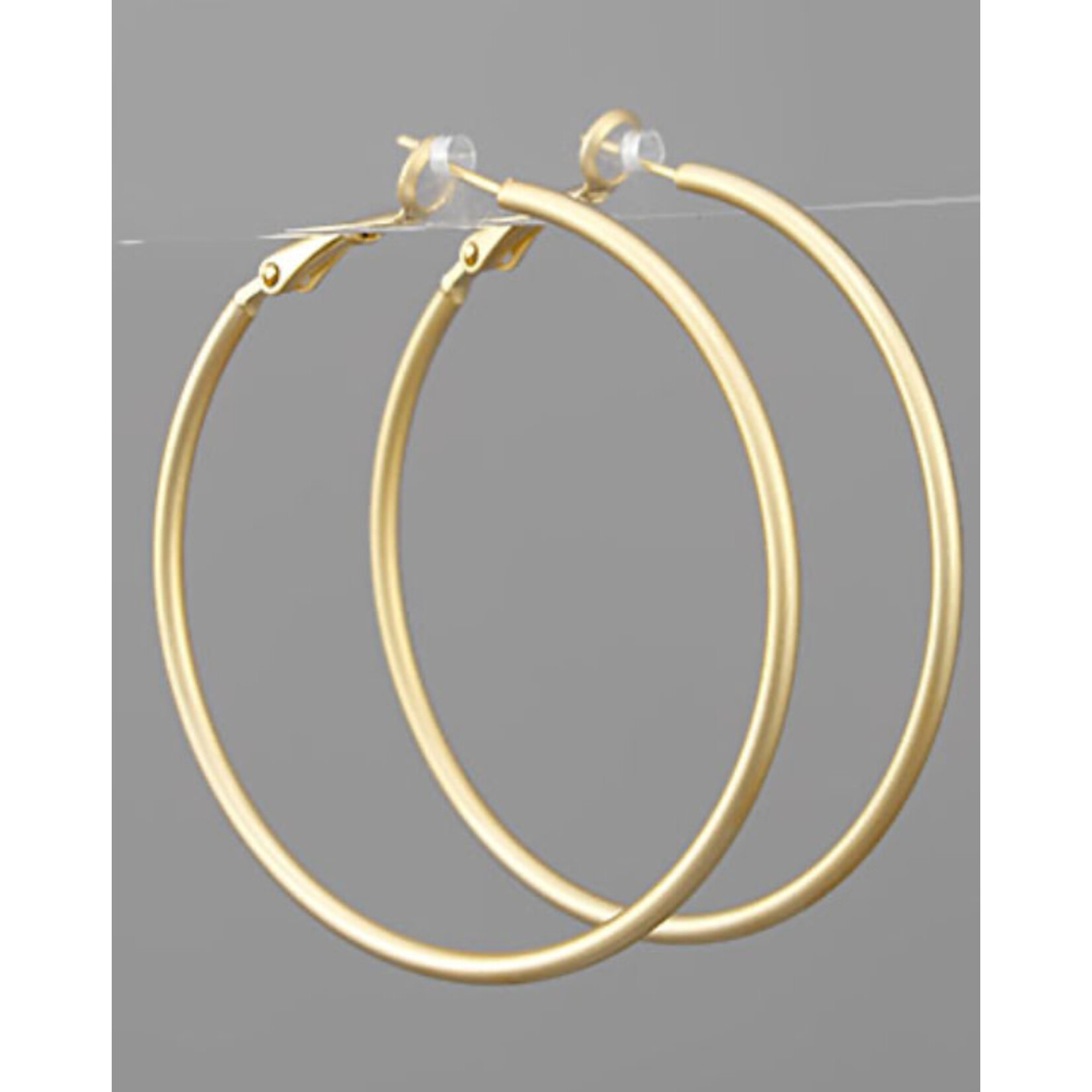 Matte Gold Hoops - Medium
