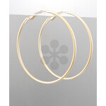 Matte Gold Hoops- Large