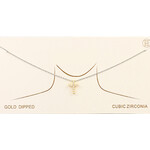 Two Tone CZ Cross Necklace