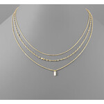 Small Tag 3 Layer Necklace-Gold