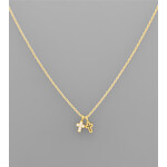 Mini CZ Cross Necklace-Gold