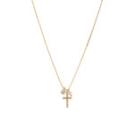 Pave Cross, CZ & Pearl Necklace