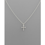 CZ Edge Cross Necklace