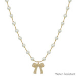 6mm Pearl Beaded Chain with Bow-Water Resitant