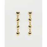 Puffy Heart Earrings-Gold