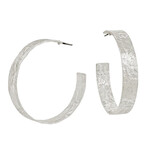Silver Textured 1.75in Hoops