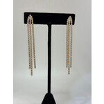 3 Row Tassel Earrings-Gold