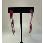 3 Row Tassel Earrings-Pink