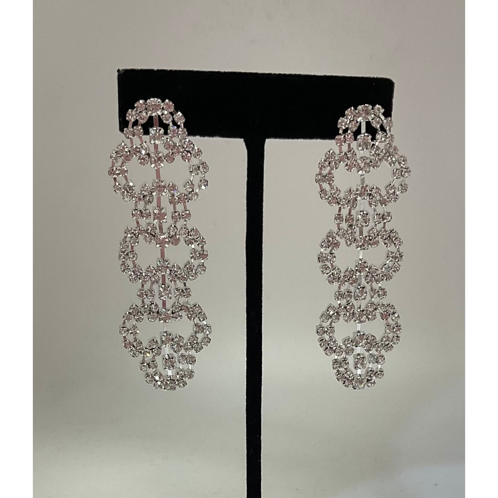 3 Tier CZ Drop Earrings