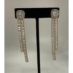 Solitaire Baguette Tassel Earrings-Gold