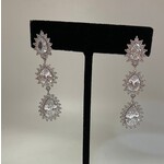 CZ  Teardrop Earrings - Silver