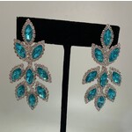 Peacock Earrings-Aqua