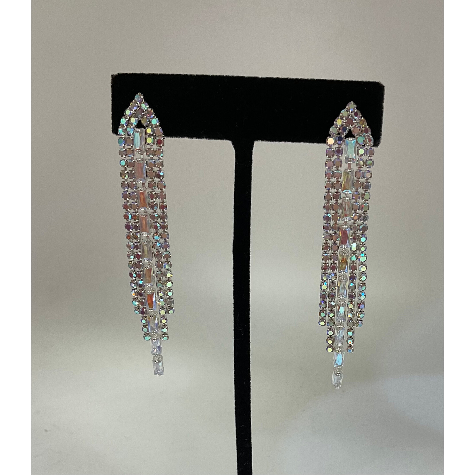 Triangle top AB Tassel Earrings